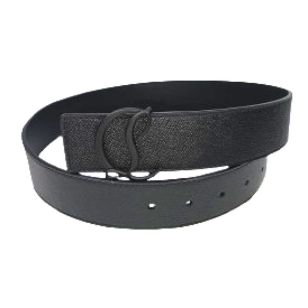 Christian Louboutin Men's Mooncrest-Buckle  Leather Belt - Size 80/32 New - Picture 2 of 5